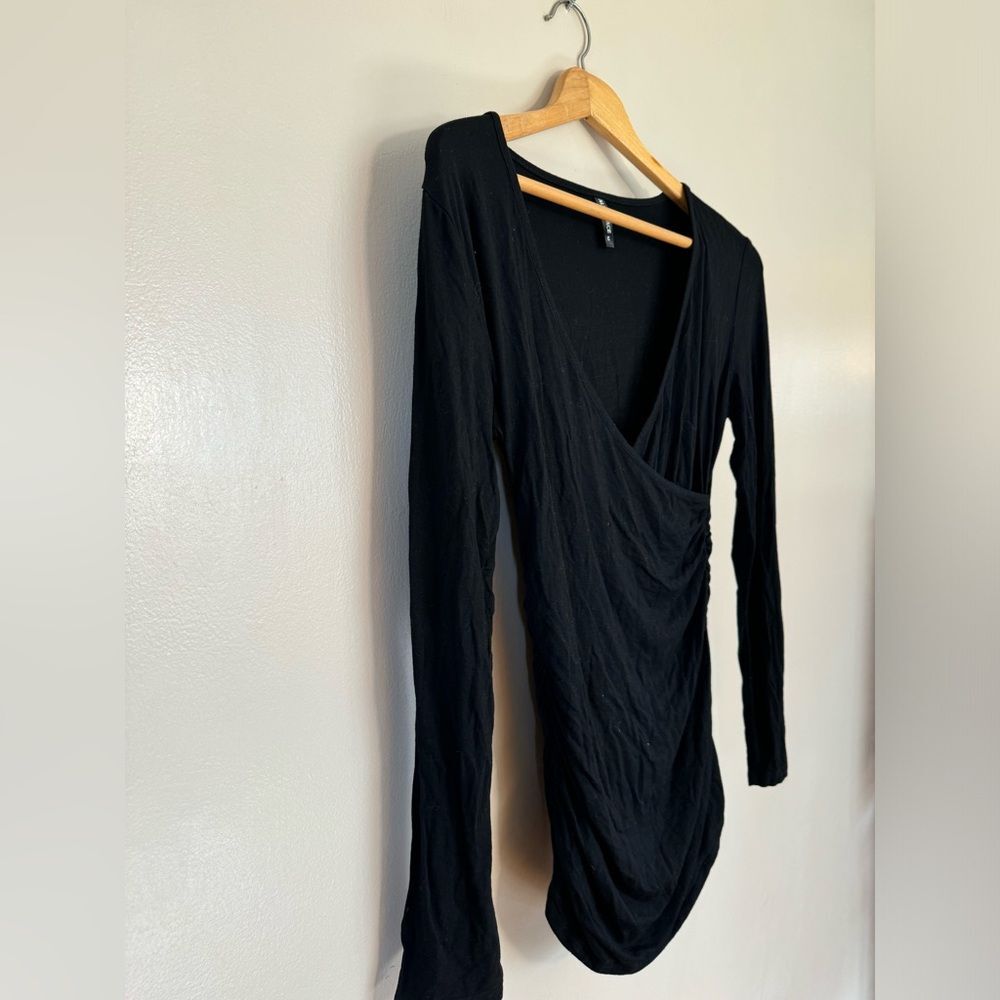 SALE! Black Allegrace Long Wrap Tunic Size M EUC - Picture 3 of 6